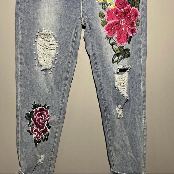 URSIME Embroidered Beaded Jeans Women’s Size Medium (waist 30”) Boho Hi Rise - Picture 3 of 10